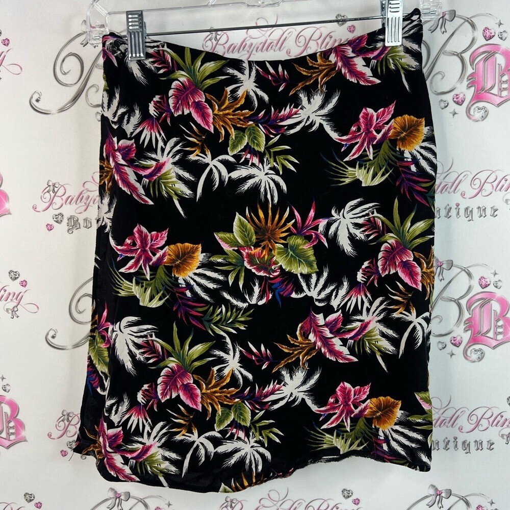 24 colours skirt wrap flowers multicolor flowy leafs Tropical Floral Mini Skirt